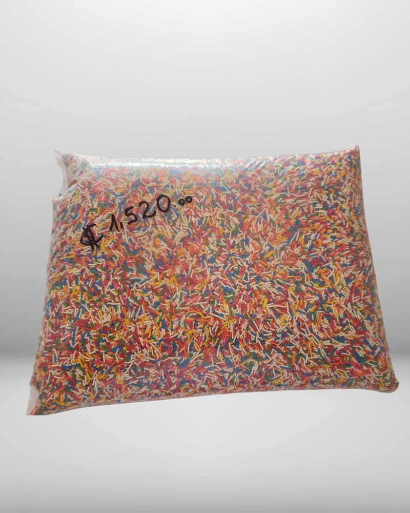 Bolsa de chispas tipo fideo (sprinkles alargados) multicolor