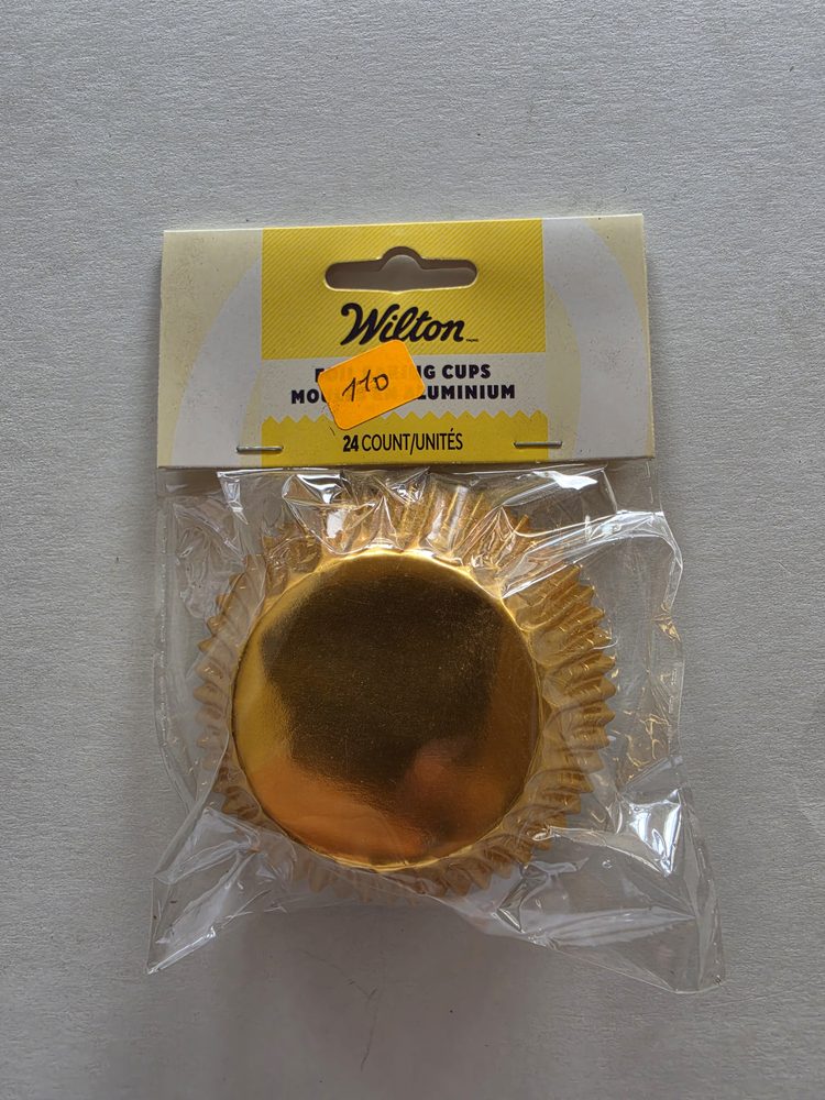 Capacillos de aluminio dorado para cupcakes, paquete de 24 unidades