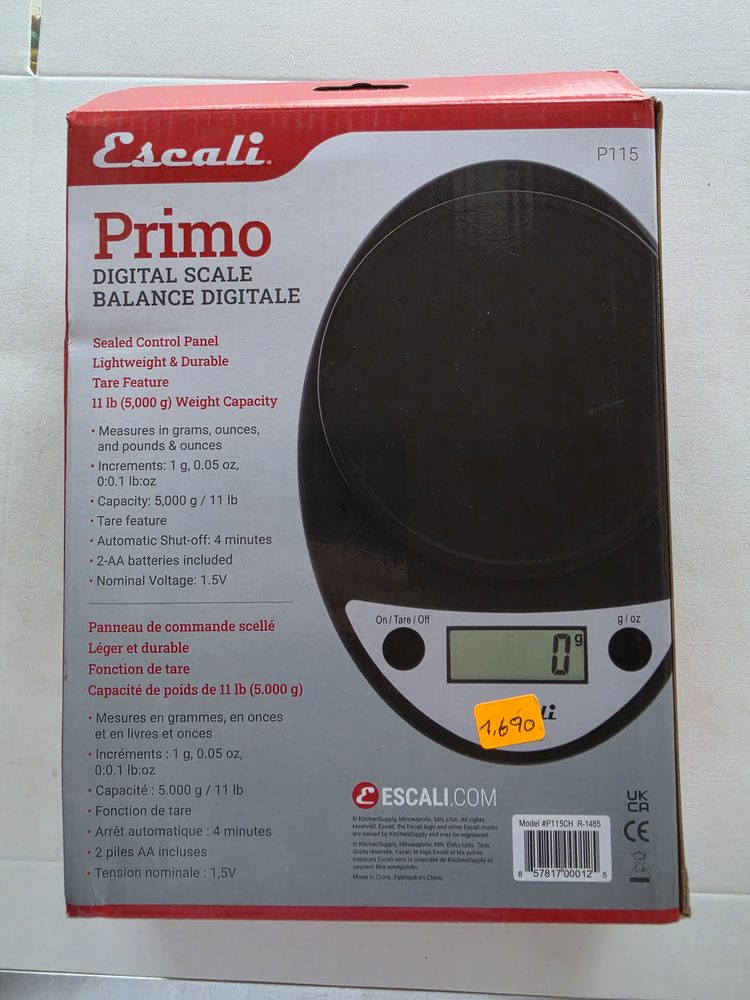Balanza digital de cocina Escali Primo color negro (carbon)