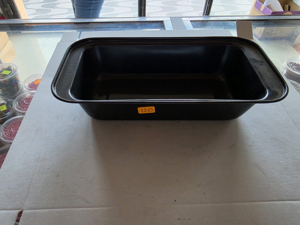 Molde rectangular hondo tipo panque o budin, de metal antiadherente